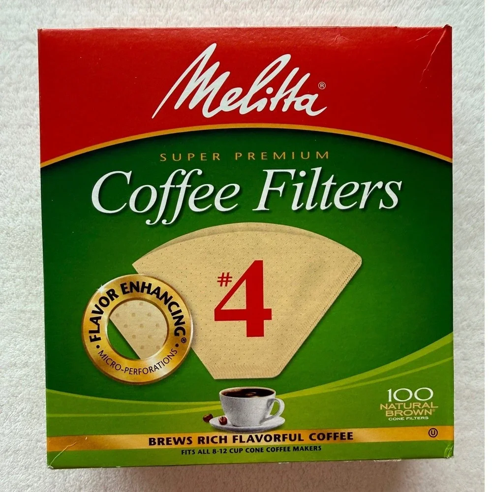 Melitta #4 Cone Coffee‎ Filters Unbleached Natural Brown 100 Total Count NEW!
